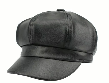 Leather Beret (Black)