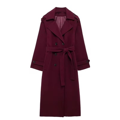 Burgundy Trench Coat (Medium)