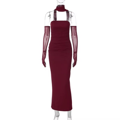 Christine Dress Wine Red (Small)