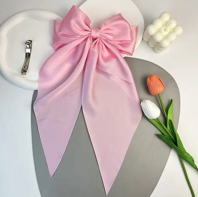 Silk Hair Bow (Pink)