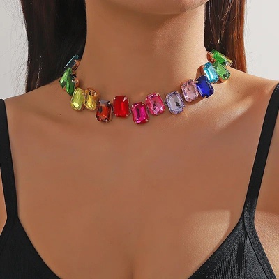 Shine Bright Luxurious Choker Necklace (Rainbow)