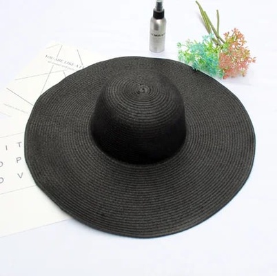 Oversized straw hat Black