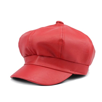 Leather Beret (Red)