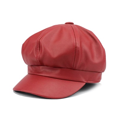 Leather Beret (Burgundy)